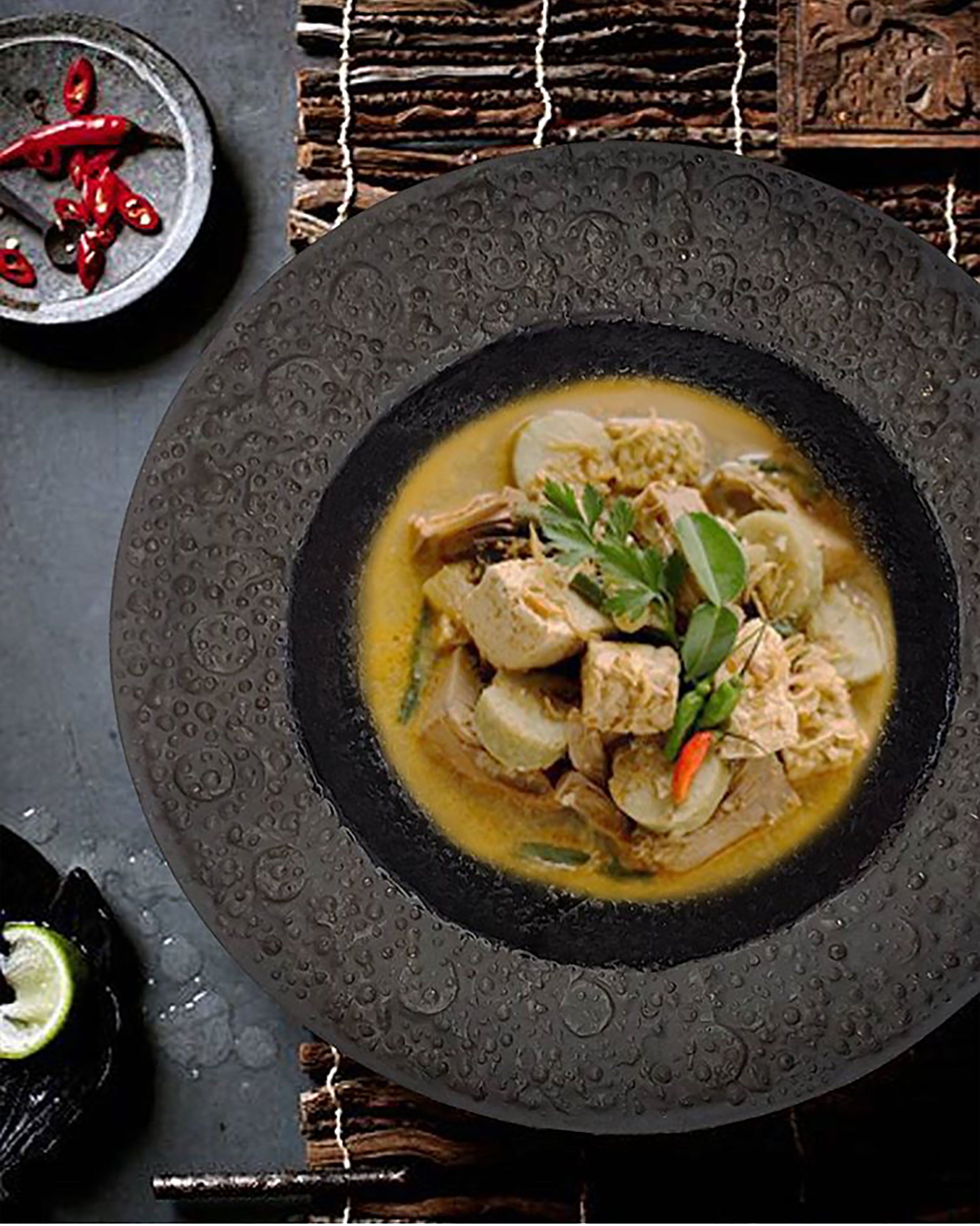 Glugu Black Presentation Bowl Handmade Ceramic Bowl