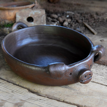 Pomaireware Pig Faced Roasting Pan