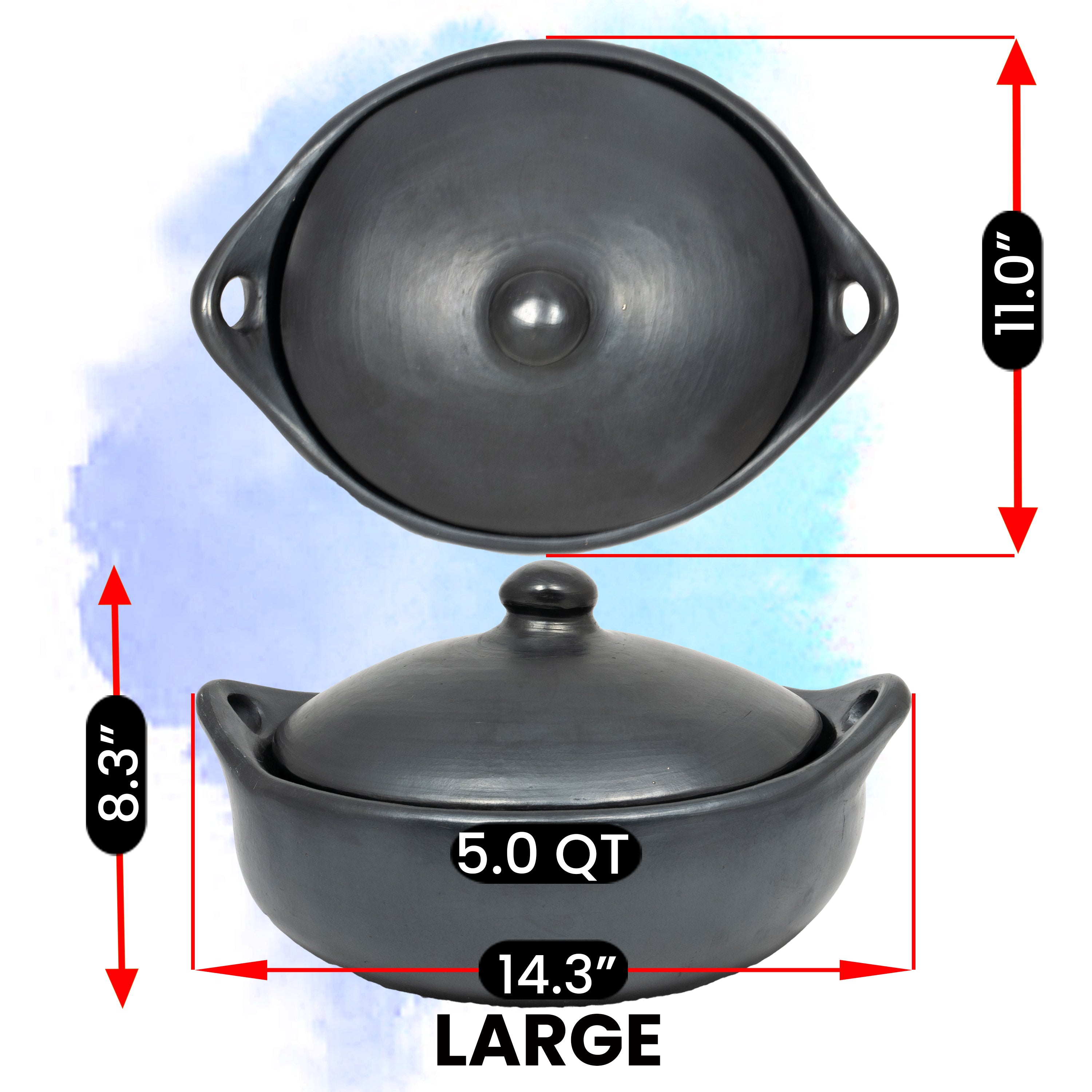 Black Clay, La Chamba Oval Casserole