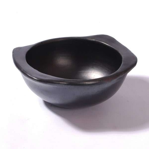 Black Clay, La Chamba Soup Bowl with Square Handles