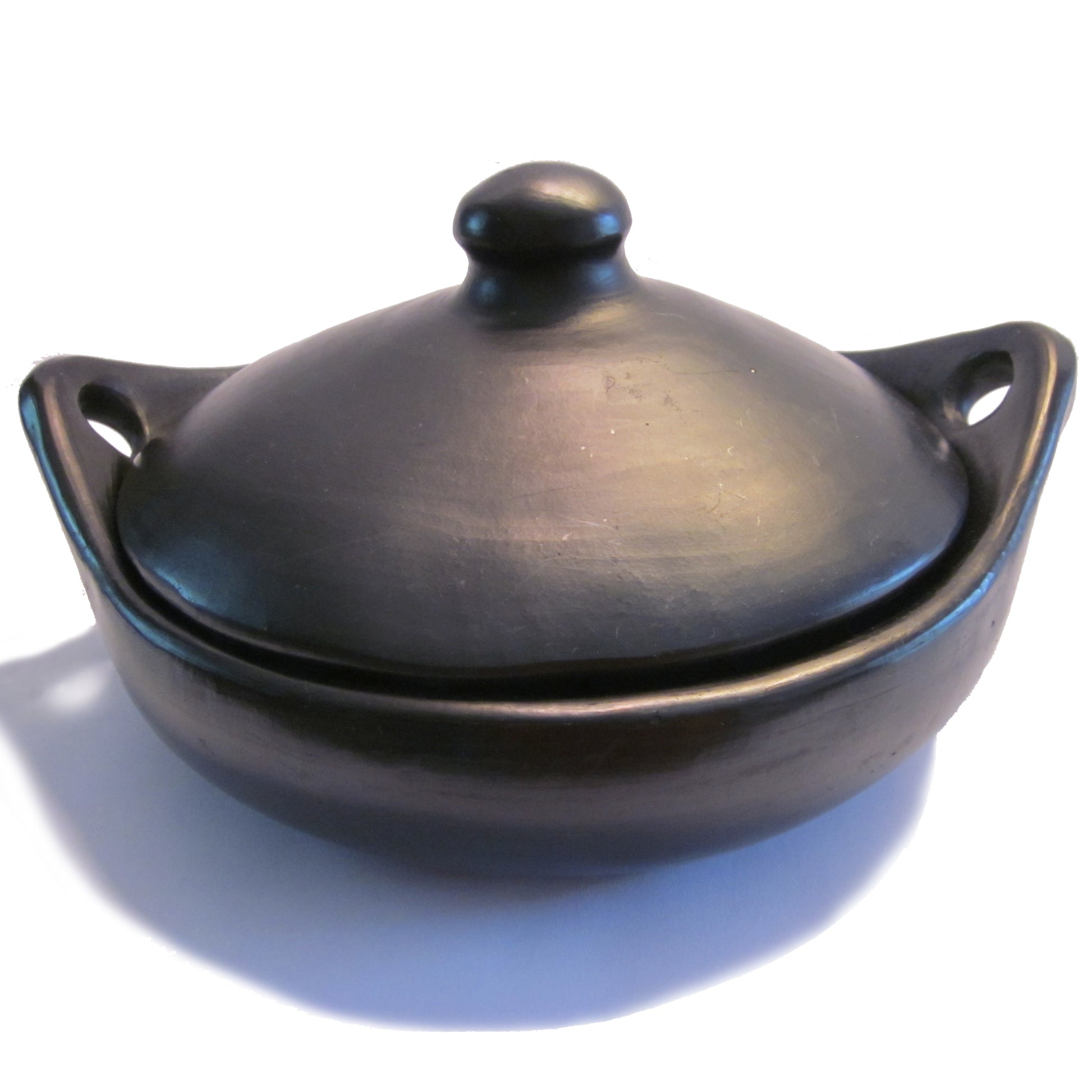 Black Clay, La Chamba Round Serving Dish w/Lid