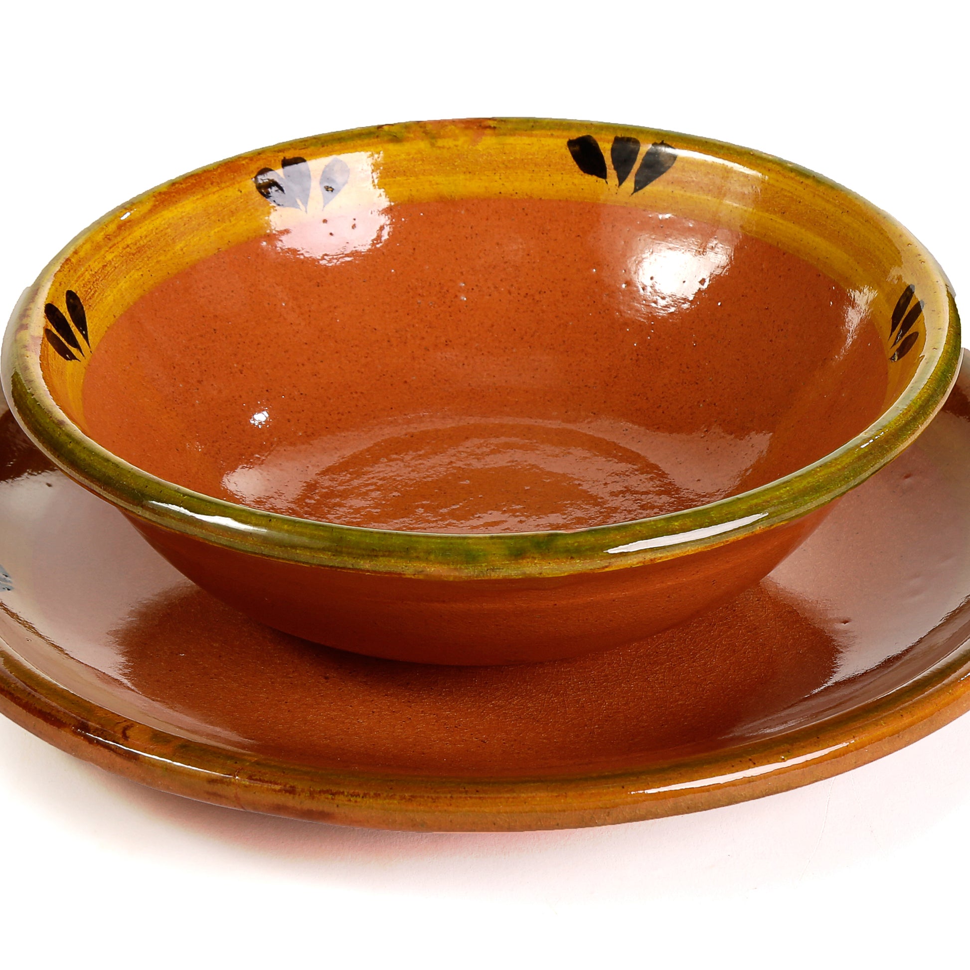 Mexican Clay Soup Bowl - Trefoil Design