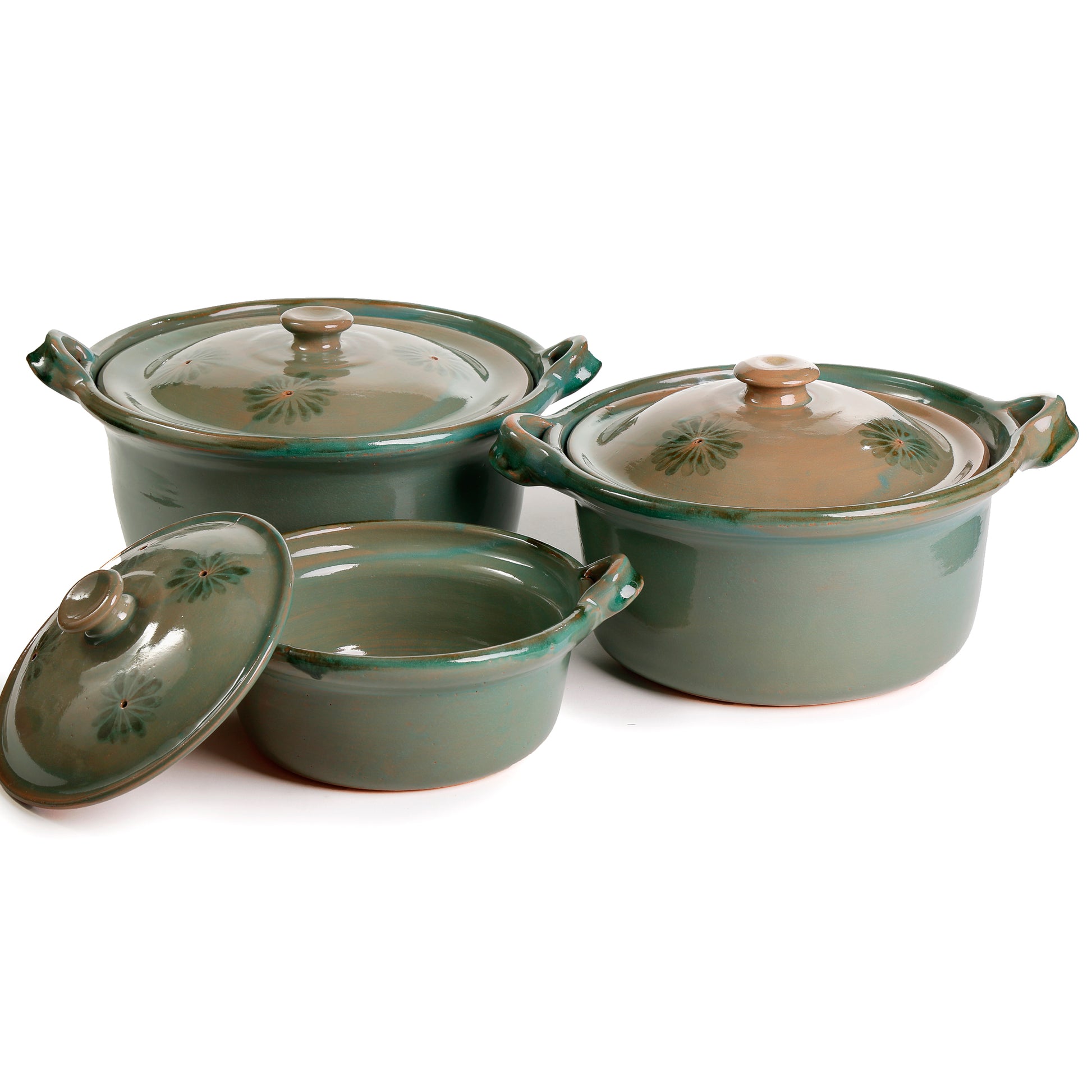 Mexican Lidded Cazuela - Green