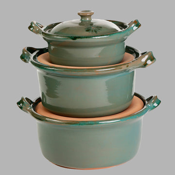 Mexican Lidded Cazuela - Green