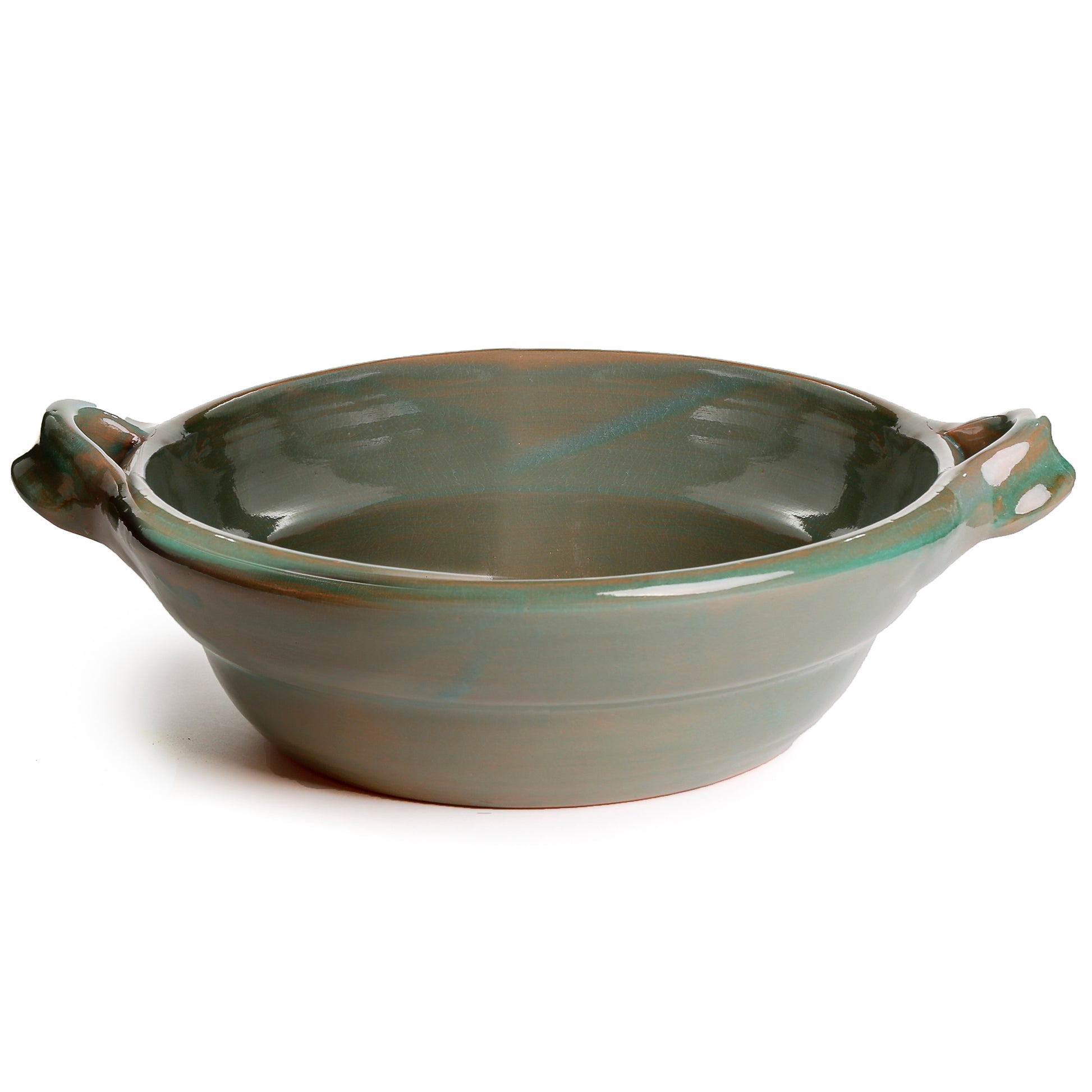 Mexican Unlidded Clay Cazuela  Green