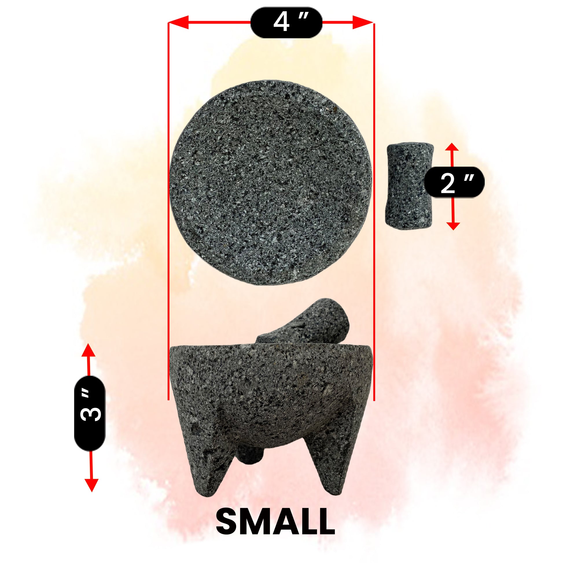 Lava Stone Molcajete Traditional Mexican Mortar & Pestle